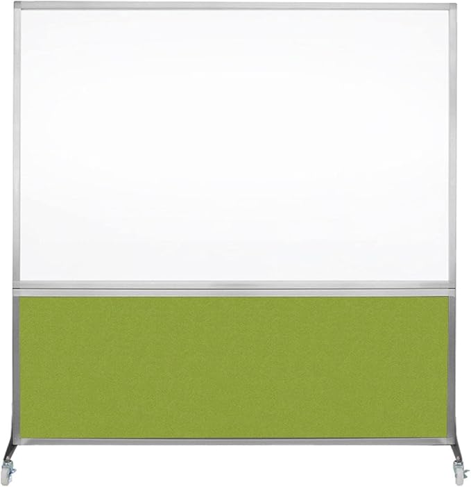DivideWrite Mobile Whiteboard | Double Sided Dry Erase Board | Portable Office Cubicle Partition | Display for Classrooms, Conference Rooms, Meeting Areas and More | Red Fabric 4' Wide X 6' Tall