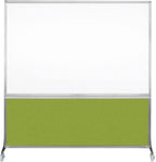 DivideWrite Mobile Whiteboard | Double Sided Dry Erase Board | Portable Office Cubicle Partition | Display for Classrooms, Conference Rooms, Meeting Areas and More | Cloud Gray 5' Wide X 6' Tall