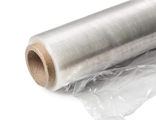 APQ 4 Rolls of Blown Hand Stretch Film 12" x 2000'. Clear Hand Stretch Wrap, 60 Gauge. Tear Resistant Residue Free Film for Moving, Shipping, Wrapping. Industrial Grade Pallet Shrink Wrap Film.