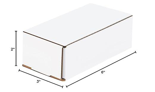 Box USA Small Shipping Boxes 6"L x 3"W x 2"H, 50-Pack - White Box Crush-Proof Mailers for Packaging, Storage, Gifts or Bulk Business Orders