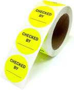 NextDayLabels - Neon Lime Color, Round Labels/Great to use for Inventory Control, Grocery, Sales, Clothing Stores, Stickers 2" - 500 Labels Per Roll, 1 Roll Per Package (Checked by)