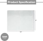 PSBM 2000 PCS 5 x 10 Inch Clear Reclosable Packing List Envelopes, Shipping Pouches/Sleeves for Mailing Labels, Invoices, Documents and Packing Slips
