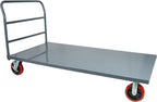 Flatbed Platform Cart Industrial Dolly – Heavy Duty 72” x 36” Hand Push Truck, Super Heavy Duty Flatbed with 2000Lb Capacity & 8'' Swivel Locking Wheels for Commercial Moving