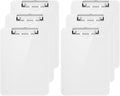 Hongri Plastic Clipboard with Pen Holder, White 8.5x11 Letter Size Clip Board for Classroom, Office, Students, Nurses and Women, Low Profile Clip, Size 12.5 x 9 in(Pack of 6)