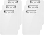 Hongri Plastic Clipboard with Pen Holder, White 8.5x11 Letter Size Clip Board for Classroom, Office, Students, Nurses and Women, Low Profile Clip, Size 12.5 x 9 in(Pack of 6)