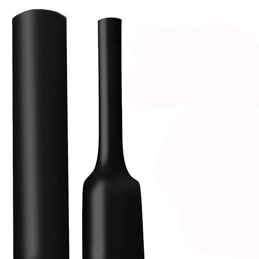 XHF 2 Inch (50mm) 3:1 Waterproof Heat Shrink Tubing Marine Grade Wire Cable Adhesive Lined Tube Insulation Seal Against Moisture Corrosion and Air Leakage, 4 Ft Black