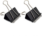 Coideal Black Binder Clips Medium, 1.25 Inch Black Metal Paper Clips 24 Pcs 32mm Foldback Bull Clip Clamps for Office School (1 1/4 Inch)