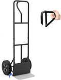 Goplus Hand Truck, P-Handle Hand Truck Dolly w/770LBS Capacity, Vertical Loop Handle, 10” Rubber Wheels, 14.5”x 8.5” Foldable Nose Plate, Heavy Duty Metal Dolly Cart for Lifting, Stairs