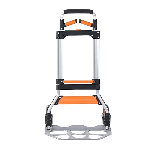 VEVOR Folding Hand Truck and Dolly, 309 Lbs Capacity, Aluminum Foldable Cart, Heavy-Duty Luggage Trolley Cart with Telescoping Handle and PP+TPR Wheels for Home, Office, Shopping, Travel