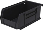 Akro-Mils 30220 AkroBins Plastic Storage Bins, Space-Saving Stackable Bins for Garage, Pantry, Craft Organization, 7-" x 4-" x 3-", Black, 24-Pack