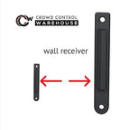 Crowd Control Warehouse - CCW Series WMB-120 Fixed Wall Mount Retractable Belt Barrier - 11 Foot, Red "Please Wait HERE" Belt with Stainless Steel Case, Crowd Control Barriers