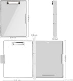 Clipboard with Storage,Heavy Duty Clip Boards 8.5x11 with 2 Storage Case,Clear Visible Top Panel Storage Clipboards,Side Opening Clip Boards,Nursing Clipboard Folder Case for Office Supplies-Lvory