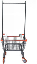 Charcoal Grey with Double Pole Rack, 2.5-Bu (Red or Blue Trim) (Chacoal Grey and Red)