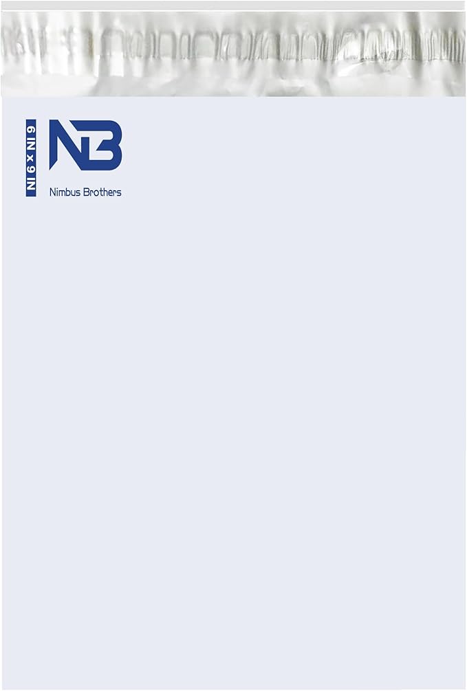 NB 6x9 Inch – 1000 Pcs White Poly Mailers Strong Adhesive Self-Seal Shipping Envelopes, Tear & Water Resistant Packaging for E-Commerce and Small Business