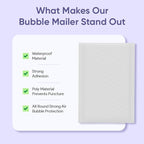 White Extra Large Poly Bubble Mailers 14.25x20 inch #7 | Self Seal Large Padded Envelopes | Air Cushioned Bubble Mailer | Usable Size 14.25x19 |Lightweight Mailing Shipping Bags | 50 Pack Bulk