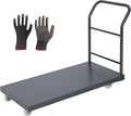 Heavy Duty Flatbed Cart 48"x24" Platform Truck, 2000 lbs Capacity Steel Hand Truck with 4 Swivel Wheels, Industrial Utility Push Cart for Warehouse, Garage, and Moving Supplies