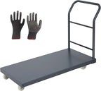 Heavy Duty Flatbed Cart 48"x24" Platform Truck, 2000 lbs Capacity Steel Hand Truck with 4 Swivel Wheels, Industrial Utility Push Cart for Warehouse, Garage, and Moving Supplies