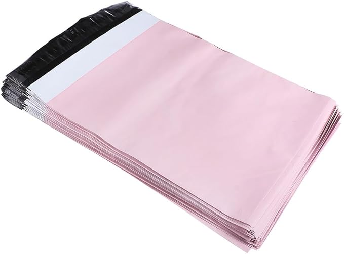 50 Pack Pink Poly Mailers, 10. 2x6. 7 Inches Plastic Self-adhesive Shipping Bags, Heavy Duty Packing Mailing Bags for Small Business