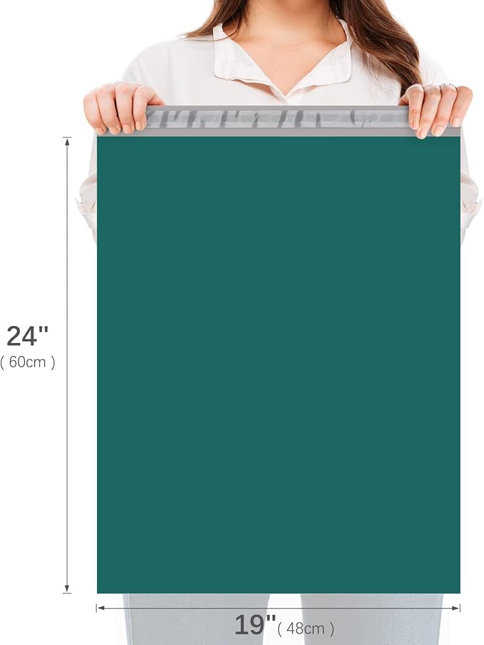 Fuxury Large Poly Mailers 19x24" 500 Pcs, Bulk Shipping Bags for Clothing, Strong Adhesive Shipping Envelopes for Small Business Suppliers,Waterproof Mailers Poly Bags Mailing Envelopes Forest Green