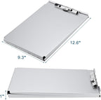 ZCZN Recycled Aluminum Storage Clipboard, Clipboard Box Set of 4, Form Holder, Suitable for School, Office, Jobsite or Medical Staff, Silver