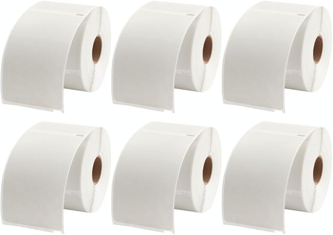 MFLABEL 4x6 Direct Thermal Shipping Labels - 6 Rolls, 220 Labels/Roll, Perforated Postage Paper with Alignment Hole, Compatible with 4XL LabelWriter 1744907 & 1755120, Rollo for USPS, UPS