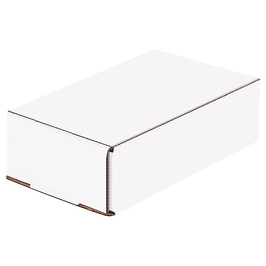 Box USA Small Shipping Boxes 7"L x 4"W x 2"H, 50-Pack - White Box Crush-Proof Mailers for Packaging, Storage, Gifts or Bulk Business Orders
