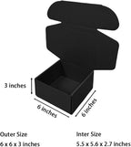 15 Pcs 6 x 6 x 3 inches Corrugated Cardboard Gift Boxes Recyclable Shipping Boxes for Mailing & Holidays, Wedding, Birthday, Gifts Packaging (Black, 6 x 6 x 3")