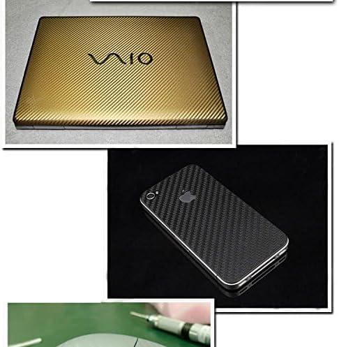 F & B LED LIGHTS Golden 3D Carbon Fiber Film Twill Weave Vinyl Sheet Roll Wrap (60" X 60", Golden)