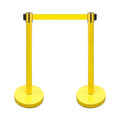 VIP Crowd Control Retractable Belt Stanchion Queue Safety Barrier Set, 36" Ht, 78" Belt (2 YEL Posts Yellow Belt)