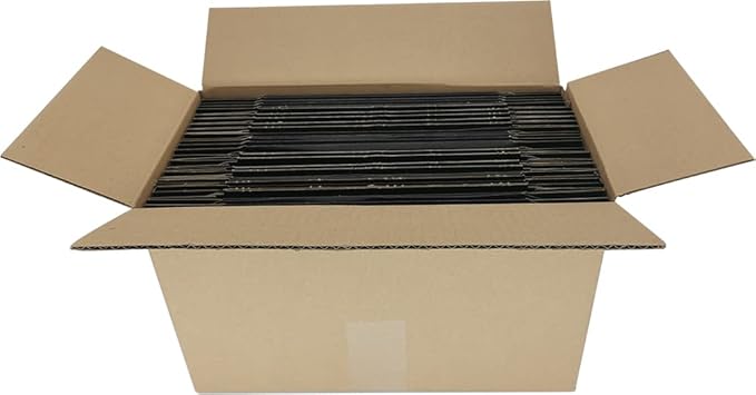 6x4x2'' Small Shipping Boxes 25 Pack, Black Corrugated Cardboard Literature Mailers, Mailing Packaging Supplies for Small Business (BK642-25)