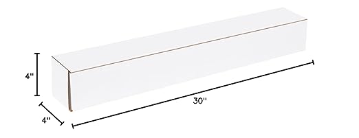 Box USA BM3044 30"L x 4"W x 4"H, White (Pack of 50)