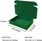50 Pcs 10.6 x 6.5 x 2 inches Shipping Boxes for Small Business Cardboard Corrugated Mailer Boxes for Shipping Packaging Holidays Craft Gifts Giving Products (Hunter Green, 10.6 x 6.5 x 2")