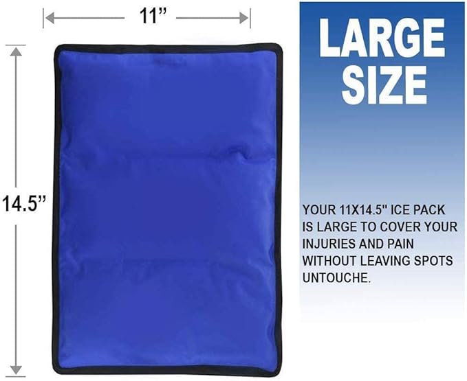 rester's choice Ice Pack for Injuries Reusable, Soft Gel Flexible - (Large: 11"x14.5") for Hip, Shoulder, Knee, Back - Comfy Cold Pack Compress for Swelling, Bruises, Surgery (Mint-Green, 1 Pack)