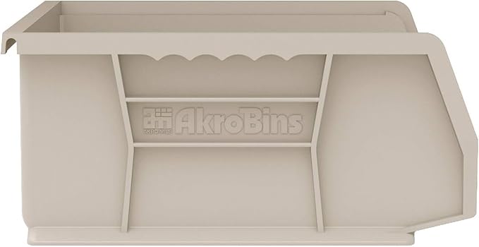 Akro-Mils 30255 AkroBins Plastic Storage Bins, Space-Saving Stackable Bins for Garage, Pantry, Craft Organization, 11-" x 16-" x 5-", Clear, 6-Pack