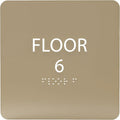 6" X6" Floor 6 Sign - ADA Compliant Tactile Graphics Grade 2 Braille Text Acrylic Wall Signs - Directional Assistance, Floor Number Safety Sign for Office, school Hospital, Apartment