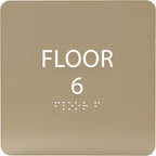 6" X6" Floor 6 Sign - ADA Compliant Tactile Graphics Grade 2 Braille Text Acrylic Wall Signs - Directional Assistance, Floor Number Safety Sign for Office, school Hospital, Apartment