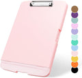 Plastic Clipboard with Storage, 8.5 x 11 Storage Organization Box Side-Opening, Heavy Duty Clip Board with Pen Holder and Paper Folder for Nurses, Teachers, Office & School Supply, Pink