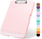 Plastic Clipboard with Storage, 8.5 x 11 Storage Organization Box Side-Opening, Heavy Duty Clip Board with Pen Holder and Paper Folder for Nurses, Teachers, Office & School Supply, Pink