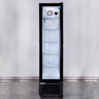 Commercial Beverage Refrigerator Display Fridge,Slim Single Glass Door Merchandiser Drink Cooler with LED Light Adjustable Shelves,ETL Sanitation,6 Cu Ft,16.15" Wide