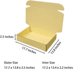 20 Pcs 17.7 x 13.8 x 2.5 inches X-Large Size Corrugated Cardboard Gift Boxes Recyclable Shipping Boxes for Mailing & Holidays, Wedding, Birthday, Gifts Packaging (Butter Yellow)