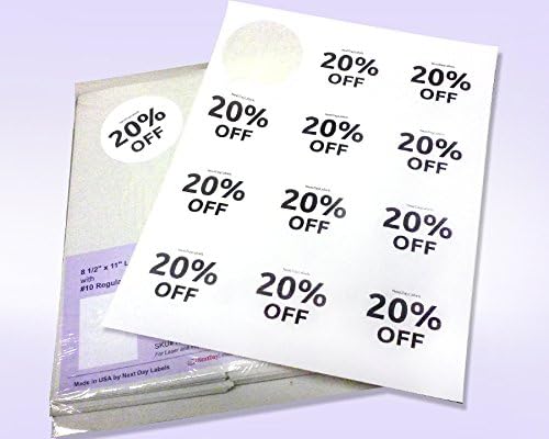 NextDayLabels 2.5 Inch Round Stickers for Printer - Matte White Blank Laser/Inkjet Printable Circles - 100 Sheets, 12 Per Sheet, 1200 Labels