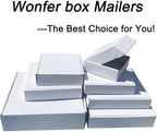 50 Pack,vinyl record mailer Corrugated Mailer,12.5x12.5x2inch, Easy-Fold Shipping Box, White,Height Adjustable,Comic book mailer,