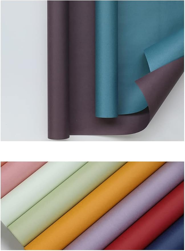 Korean Style Flower Wrapping Kraft Paper Roll Floral Wraps Bouquet Wrap Florist Paper Christmas Mother's Day Thanksgiving Day DIY Gift Packaging Paper (Color 9 Peacock Blue)