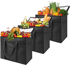 NZ home XXL Insulated Cooler Bag and Food Warmer for Delivery & Grocery Shopping with Zippered Top, Black (1 pack)