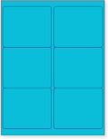 NextDayLabels - 8-1/2 x 11 Neon Color High Light Fluorescent Labels for Laser & Inkjet Printer (Blue Fluorescent, 4" x 3-1/3" - 6 Per Page | 600 Labels)