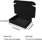 10 Pcs 11.8 x 7.9 x 3.2 inches Corrugated Cardboard Gift Boxes Recyclable Shipping Boxes for Mailing & Holidays, Wedding, Birthday, Gifts Packaging (Black, 11.8 x 7.9 x 3.2")