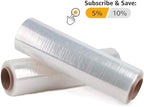 ABC Plastic Wrap for Moving, 18 Inch x 1500 Feet. 4 Roolls of Pallet Wrap Stretch Film. Moving Supplies Stretch Wrap Roll. Industrial Plastic Wrap Roll Moving. Packing Wrap Plastic Roll