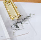 JIARI 4 Pack Clear Acrylic Office Clipboard A4 Letter Size 8.6" x 12.2" (Gold 4 Pack)