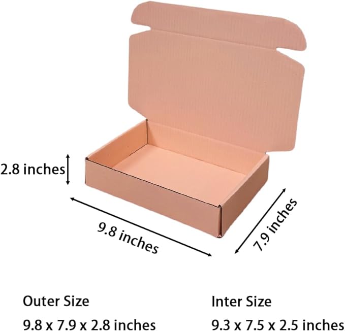 30 Pcs 9.8 x 7.9 x 2.8 inches Shipping Boxes for Small Business Cardboard Corrugated Mailer Boxes for Shipping Packaging Holidays Craft Gifts Giving Products (Powder Pink, 9.8 x 7.9 x 2.8")