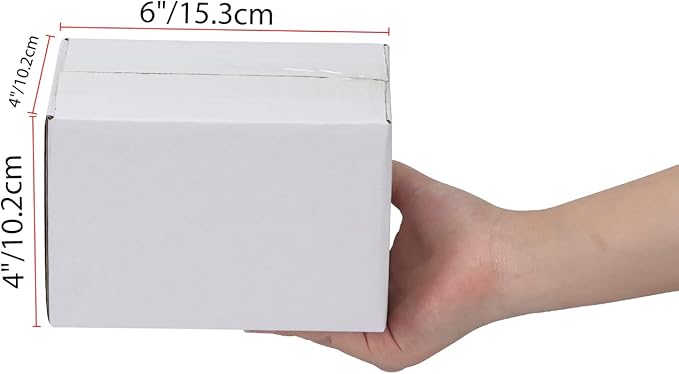 Calenzana 6x4x4 Shipping Boxes Set of 40, Small Corrugated Cardboard Box for Mailing Packing Gifts, White